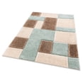 thumbnail image 5 of Well Woven Ella Light Blue Geometric Boxes Thick Soft Plush 3D Textured Shag Area Rug 5x7 (5'3" x 7'3"), 5 of 7