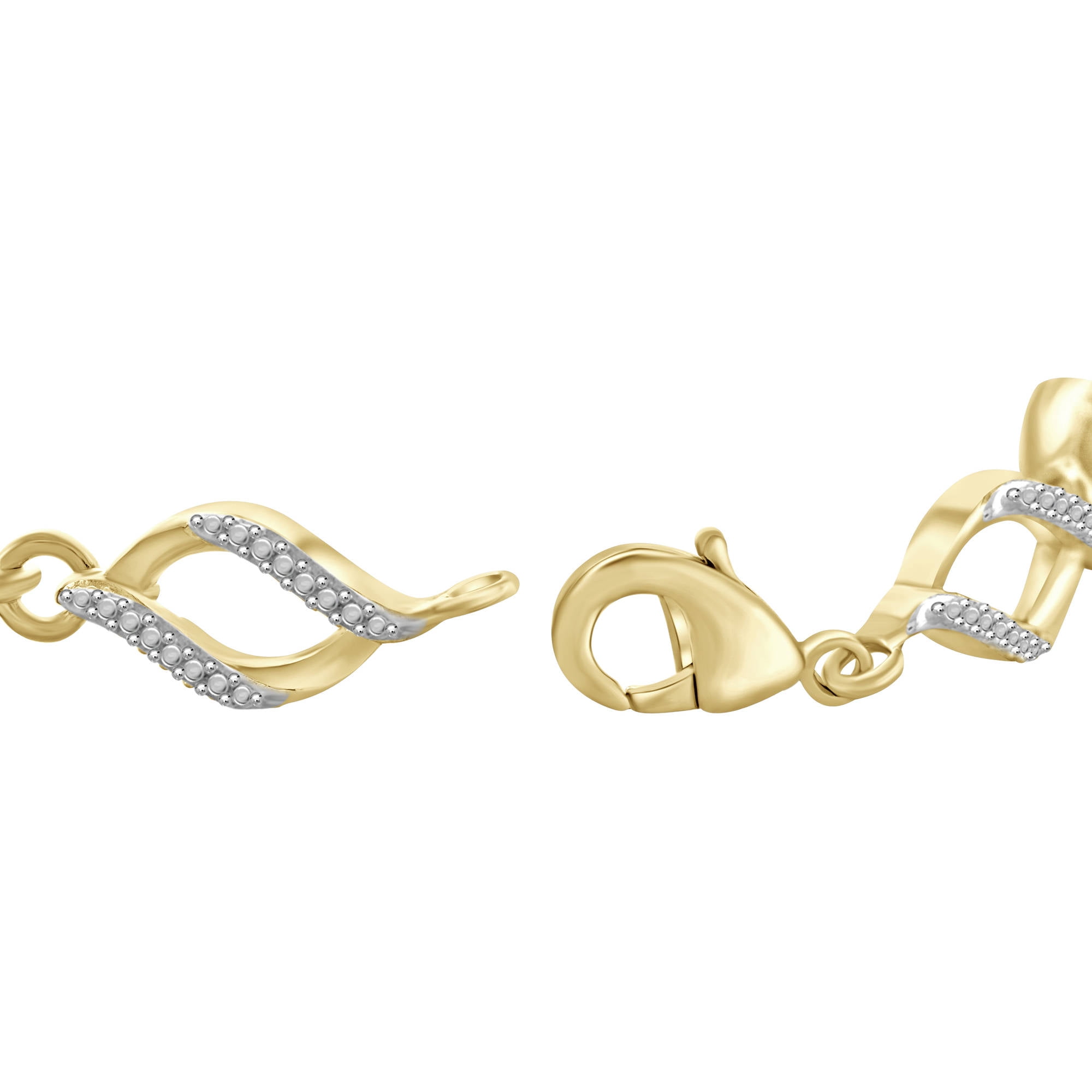 JewelersClub Diamond Bracelet 14k Gold Plated Bracelet – Genuine White Diamond Bracelet 14k Gold Plated Brass Jewelry for Women – Hypoallergenic Diamond Bracelets for Women