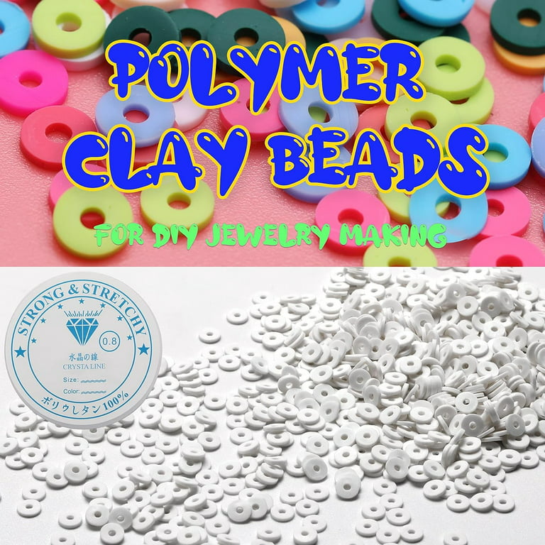 4140PCS Flat Clay Beads Charms for Bracelets Jewelry Making Kit Set Spacer  Polymer Heishi Disc Beads DIY Handmade Accessories
