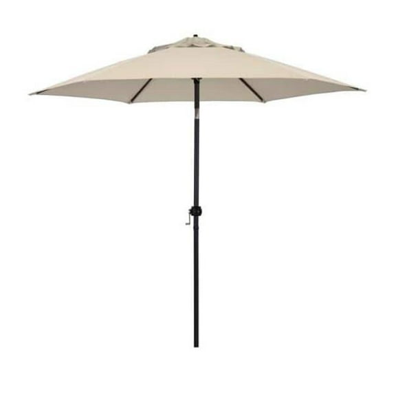 California Umbrella 9 ft. Eco Series Crank Lift Push Tilt Steel Market Umbrella, Antique Beige Polyester