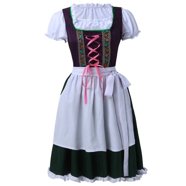 DuoJiaJ Tenues Oktoberfest Dirndl Robe Festival de la Bière Allemande Traditionnelle Performance pour Femme