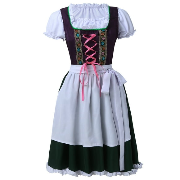 DuoJiaJ Oktoberfest Outfits Dirndl Dress Traditional German Beer Festival Lady Performance