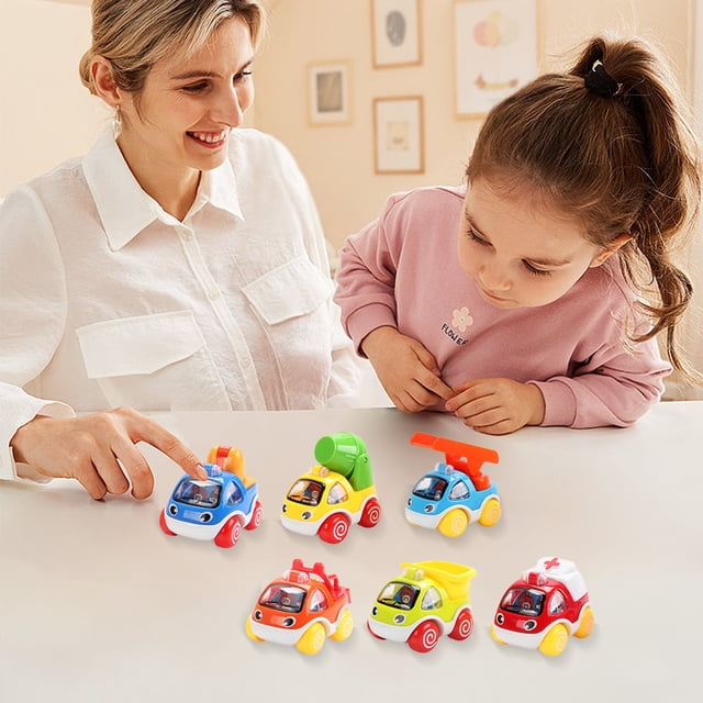 Coches de juguete para bebés con motor de fricción, 4/6 Uds., para niños de 1, 2 y 3 años