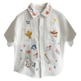 thumbnail image 2 of MUXiin Toddler Boys Dinosaur Shark T-Shirts Short Sleeve Car Excavator Graphic Tees,White 11-12 Years, 2 of 8