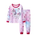 thumbnail image 3 of 2 girls casual crew neck cartoon print pajama sets, 3 of 5
