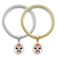 thumbnail image 1 of Peking Opera Head Colorful Mukezhai Lover Bracelet Bangle Pendant Jewelry Couple Chain, 1 of 3