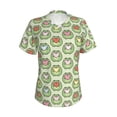 thumbnail image 2 of Uemuo Cute Chubby Frog Printed Women's Classic V-Neck T-Shirt - Soft, Breathable, Moisture-Wicking, Perfect for Casual, Office, Travel, and Everyday Wear-X-Large, 2 of 5