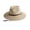 beige, variant on Womens Summer Straw Sun Hats Wide Brim Panama Fedora Beach Hat with Wind Lanyard UPF 50+