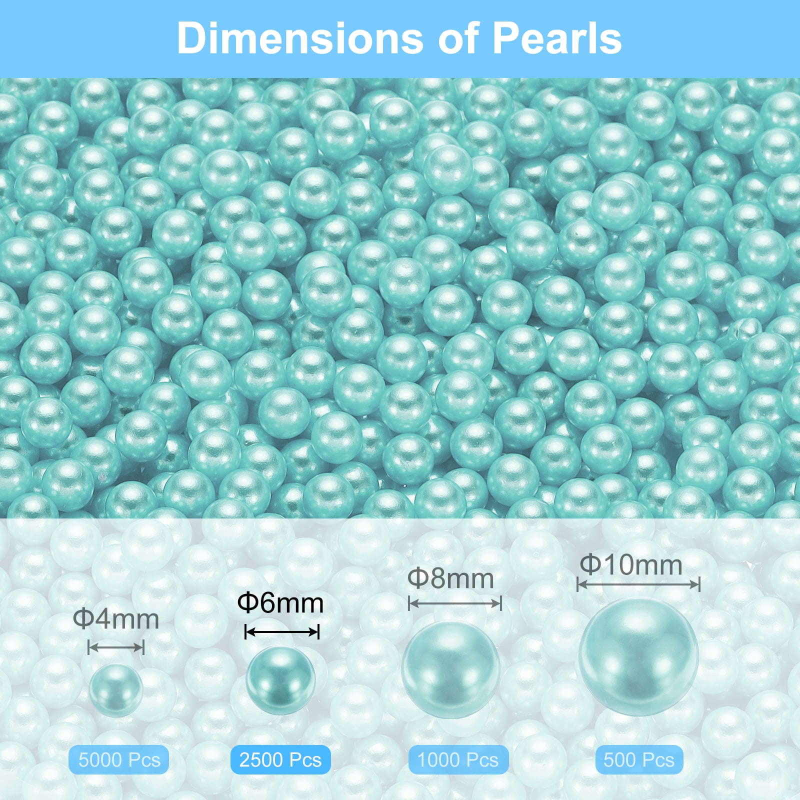 Unique Bargains Durable Faux Pearl for Crafting No Hole Pearls for Vase Fillers Light Blue