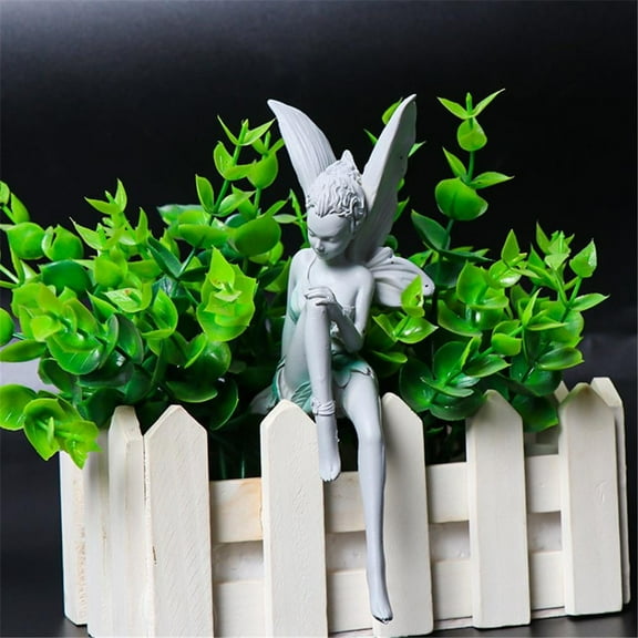 IMucci White Outdoor Sitting Flower Fairy Statue Garden Statue