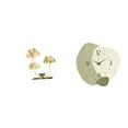 thumbnail image 1 of Figura decorativa de metal con flores y hojas, reloj de pared silencioso, estructura de hierro, bordes lisos, base estable, ideal para el hogar, la of, 1 of 8