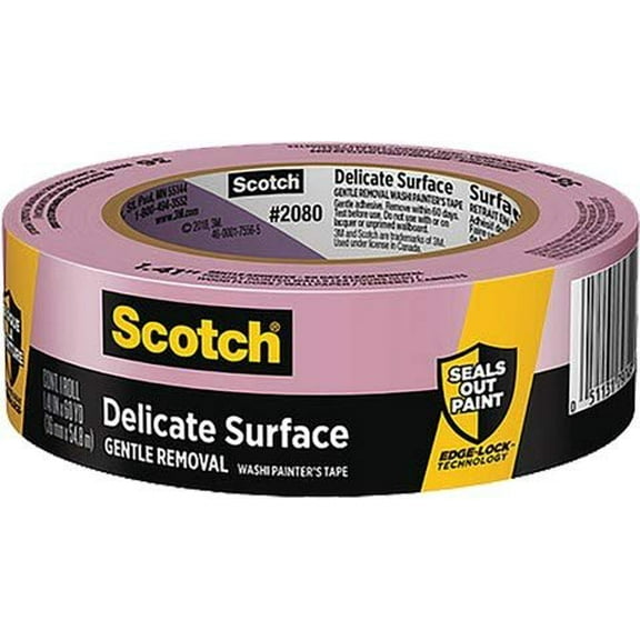 3M 2080-36EC 1.41" x 60yd 36mm Scotch Delicate Surface Painters Tape - 16ct. Case