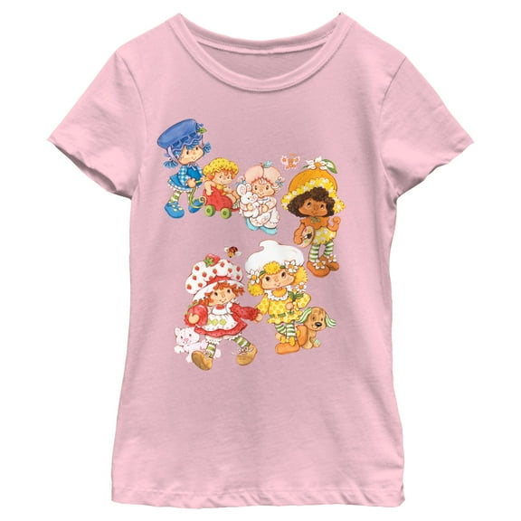 Girl's Strawberry Shortcake Sweet Walk Friends Graphic T-Shirt