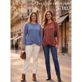 thumbnail image 4 of OALUXE Long Sleeve Shirts for Women Dressy Casual Tunic Tops Crewneck Front Twist Blouses, 4 of 7