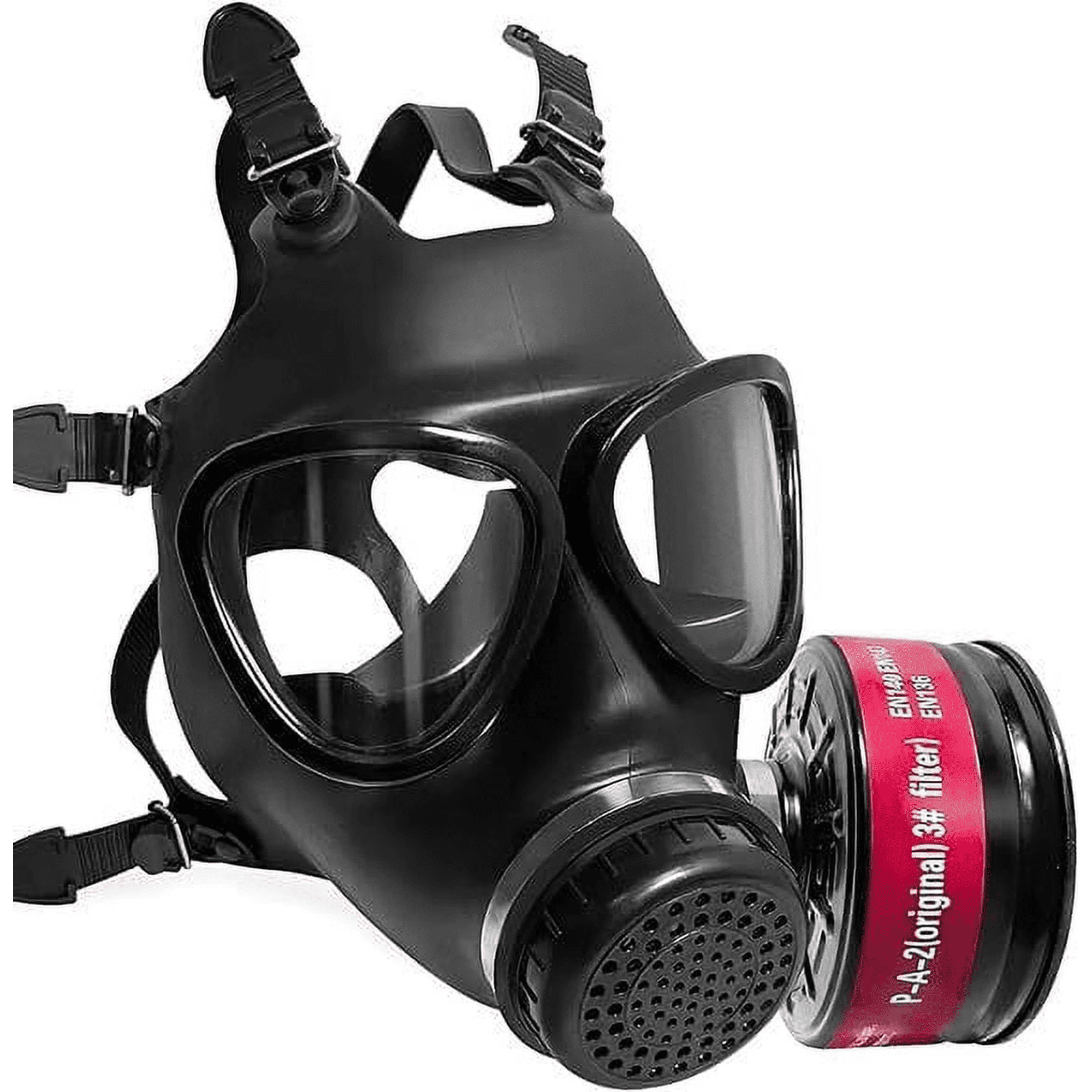 Full Face Respirator Mask with 40mm Activated Carbon Filters, Full Face Gas Mask Survival for Asbestos, Chemical, Gas, Welding, Fume and Cosmlay