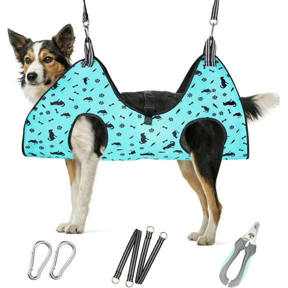 Dog Grooming Hammock for Nail Trimming, Adjustable Dog Sling for Large Dogs up to 50lbs, Pet Grooming Restraint Harness for Calming Anxious Pets, Hands-Free Nail Clipping Aid