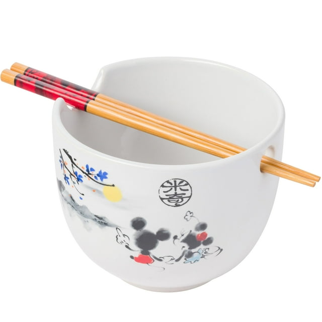 Cuenco de arroz con fideos ramen de cerámica, plateado, Buffalo Disney Mickey