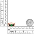 thumbnail image 4 of Gem Stone King 1.67 Ct Oval Green Nano Emerald Black Onyx 18K Rose Gold Plated Silver Moissanite Ring (Size 5), 4 of 4
