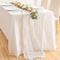 thumbnail image 5 of Home Decor White Cheesecloth Table Runner Fabric Boho Wedding Decor, 5 of 5