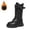 Black, variant on JTieacloth Winter Warm Shoes Fashion Fall Children Girls Sports Shoes Flat Thick Bottom Non Slip Easy To Wear PU Upper Comfortable Boots,Black