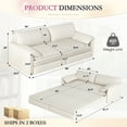 thumbnail image 3 of Timbernest 66" Queen Pull Out Sofa Bed, 3-in-1 Convertible Sleeper Sofa with Side Storage, Velvet Loveseat Couch for Living Room, Beige, 3 of 11