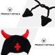thumbnail image 4 of 1pc Práctico Invierno Halloween Estilo Sombrero Diablo Cuernos Gorra Broma Orejeras Gorra, 4 of 5