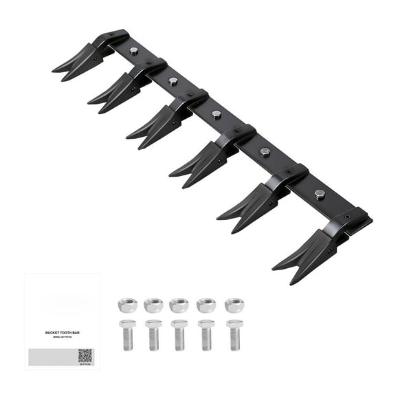 KFFKFF Bucket Tooth Bar, 45.2 in Heavy-Duty Tractor Attachment with 6 Teeth, 4560 lbs Load Capacity, Bolt-On Design for Bucket Protection and Efficient Soil Digging