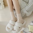 thumbnail image 4 of harmtty Dotted Yarn Pattern Socks Women Cotton Blend Socks Women Cotton Blend Mid-calf Socks Dotted Yarn Pattern Soft Skin-friendly Warm Color Solid Color Pink, 4 of 8