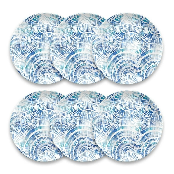 Abode Homewares by TarHong Coastal Scallops Dinner Plate, 10.5", Set of 6
