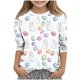 thumbnail image 2 of Blusas y camisas de cuello redondo y manga larga para niños, blusas/camisas de poliéster con estampado de corazones, mangas 3/4 y cuello redondo, elegantes e informales., 2 of 5