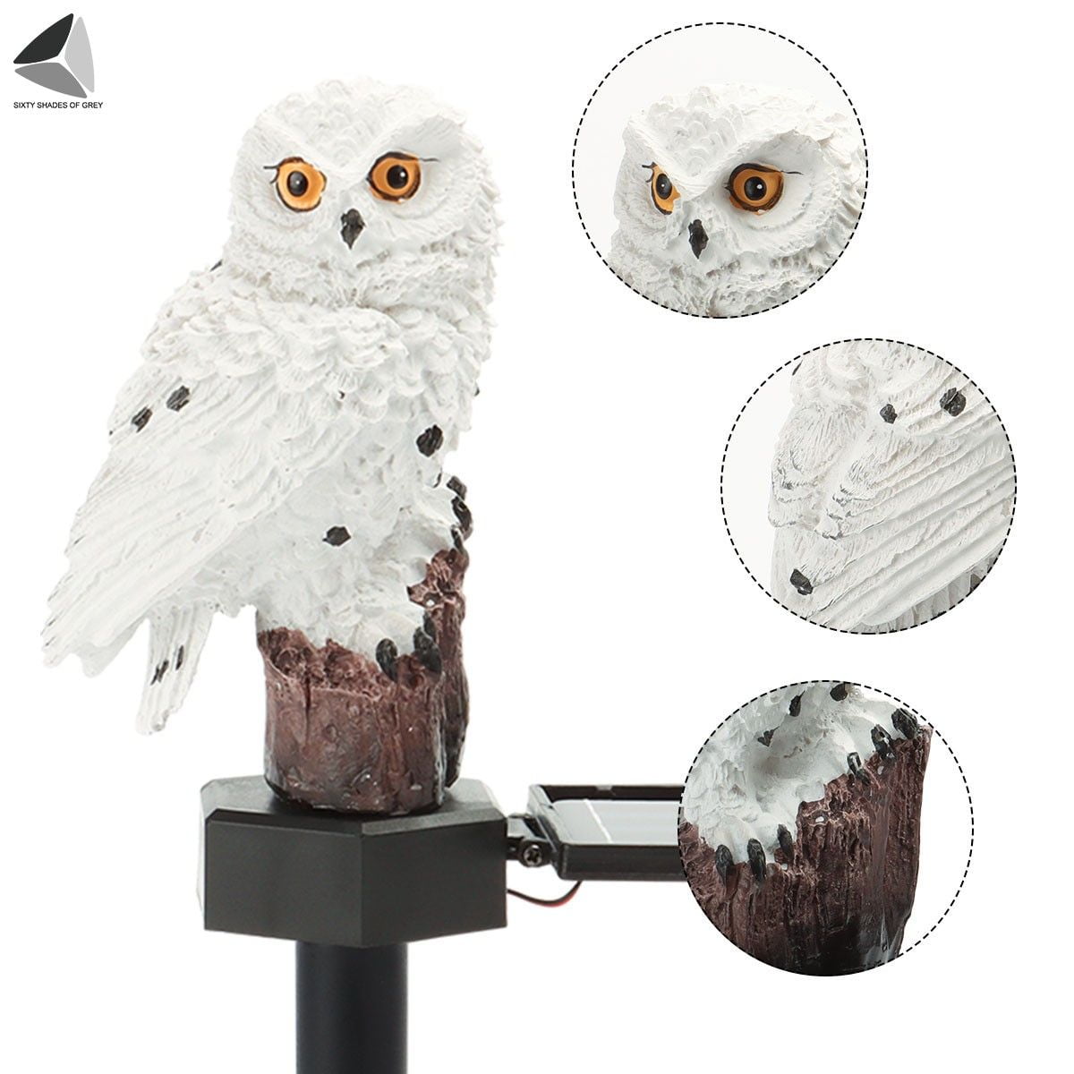PULLIMORE 4 Packs Owl Solar Power Lights Waterproof Animals Lamp Lawn Nightlight for Garden Yard Path Outdoor Decor