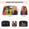 thumbnail image 5 of Naloa World Map Guitar Illustration Leather Makeup Bag for Purse Travel, Portable Small Cosmetic Organizer for Women and Girls, Make up Bag with Zipper, 5 of 8