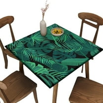 Square Fitted Polyester Tablecloth, Fit for 28" x 28" Square Table, Summer Orange Lemon Elastic Edge Decorative Tablecloth, Dust & Wrinkle Proof Fabric Table Clothes for Family Patio Picnic BBQ Use