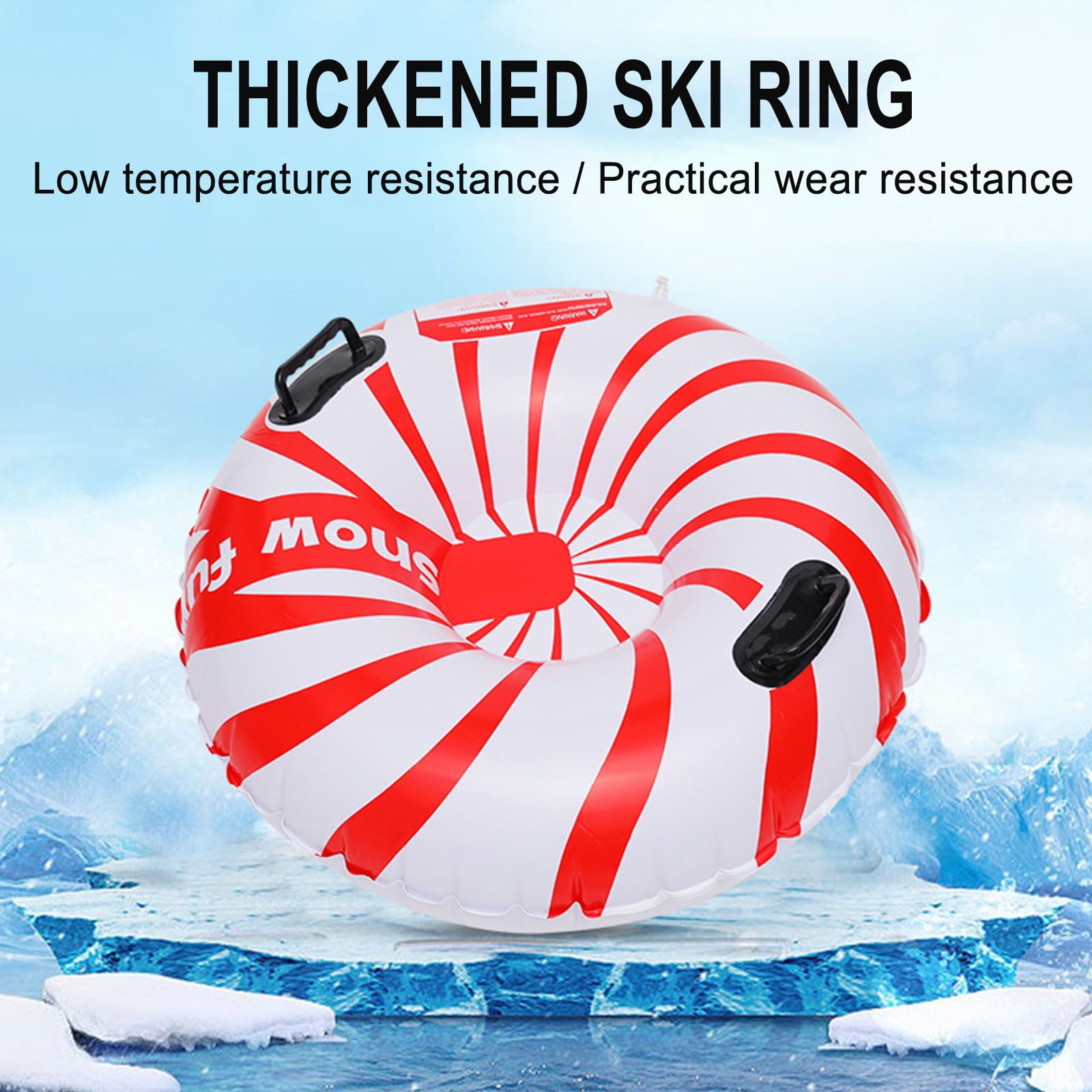 A 32 Inch Inflatable Snow Tube For Kids Winter Heavy Duty Sled For Adults Outdoor Snow Sliding