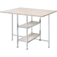 thumbnail image 1 of ACME Raine Wooden Top Counter High Table in Antique White and Chrome, 1 of 7