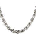thumbnail image 3 of Auriga Fine Jewelry 925 Sterling Silver 8 mm Diamond-cut Rope Chain Necklace for Men 30", 3 of 6