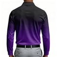 thumbnail image 4 of CCRFTGI Mens Golf Shirt Quick Dry Athletic Polo Shirts Moisture Wicking Performance Print Short Sleeve Dark Purple L, 4 of 4