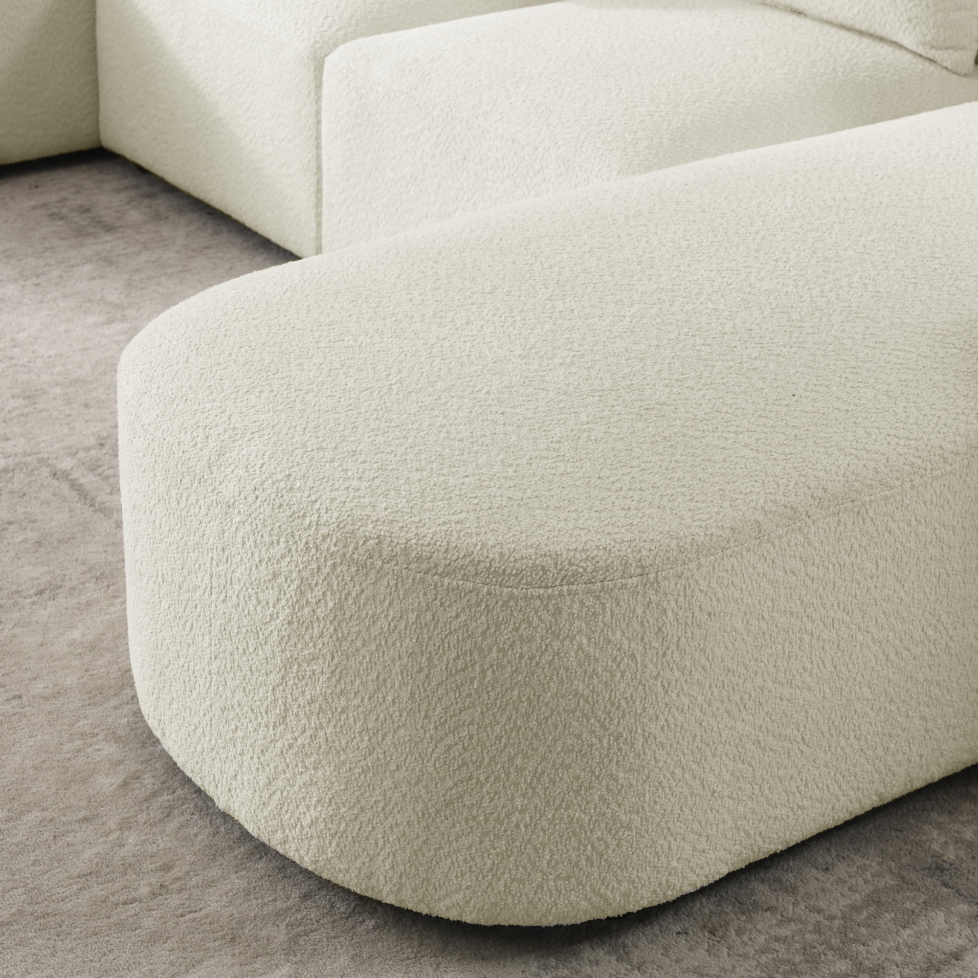 Kepooman 117" L Shape Sectional Couch, 5-Seater Sectional Sofa with Two Single Seats and Two Chaises, Modern Convertible Sofa for Office and Home, Beige
