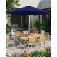 thumbnail image 3 of Parasol de Patio Extérieur 10 Pi – 8 Nervures Robustes, Manivelle, Inclinaison à Bouton-Poussoir, Protection UV, Pare-Soleil Imperméable – Parfait pour Jardin, Cour, Terrasse, Piscine – Bleu Marine, 3 of 8