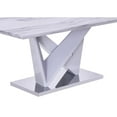 thumbnail image 2 of Faux White Marble Dining Table with White and Silver Stainless Steel, 2 of 2