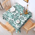 thumbnail image 2 of Teal Daisy Flower Pattern Square Tablecloth,Waterproof Square Table Cover,Wipeable Spillproof Washable Table Cover for Home Kitchen Party Decor 52"x52"(132x132cm), 2 of 6