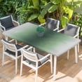 thumbnail image 2 of Green Grey Ombre Table Cloths for 3 Foot Rectangle Tables, Farmhouse Gradient Minimalist Patio Waterproof Elastic Fitted Tablecloths, Washable Rectangular Table Cover for Camping, 2 of 8