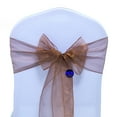 thumbnail image 3 of mds Pack of 150 Organza Chair Sash Bow Sashes for Wedding Decoration -Coffee, 3 of 7