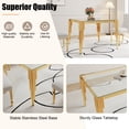 thumbnail image 5 of 37" Square Clear Tempered Glass Dining Table for 2-4 People, Modern Kitchen Table with Irregular Stainless Steel Legs, Dining Table for Small Space, Apartment Studio, Home Office, 5 of 7