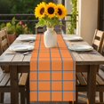 thumbnail image 2 of Table Runner Dresser Scarves 60 Inch Long,Blue Lines on Watercolor Orange Linen Dining Table Runners, 2 of 9