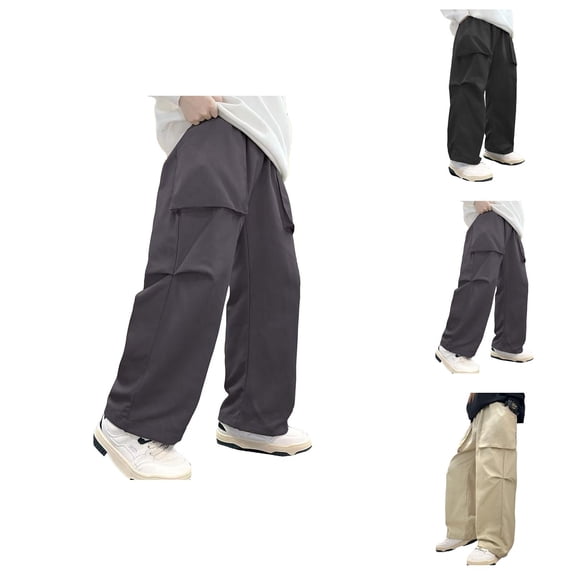 5t Pants Boys Khaki Uniform Pants Ages 7-18 – British Style Flat Front Dress Pants for School, No Back Pocket Formal Trousers, Essential Student Uniform Wear