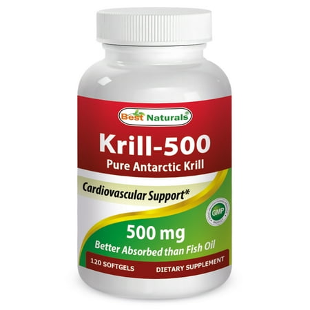 Best Naturals Krill-500 Pure Antarctic Krill Softgels, 500 Mg, 120
