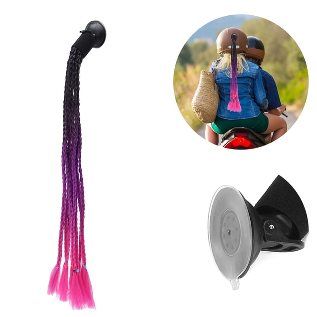 Motorcycle Helmet Dreadlocks, Motorcycle Helmet Hair, Helmet Braids Suction Cup Punk Style Motorcycle Helmet Pigtails Ponytail Gradient Color