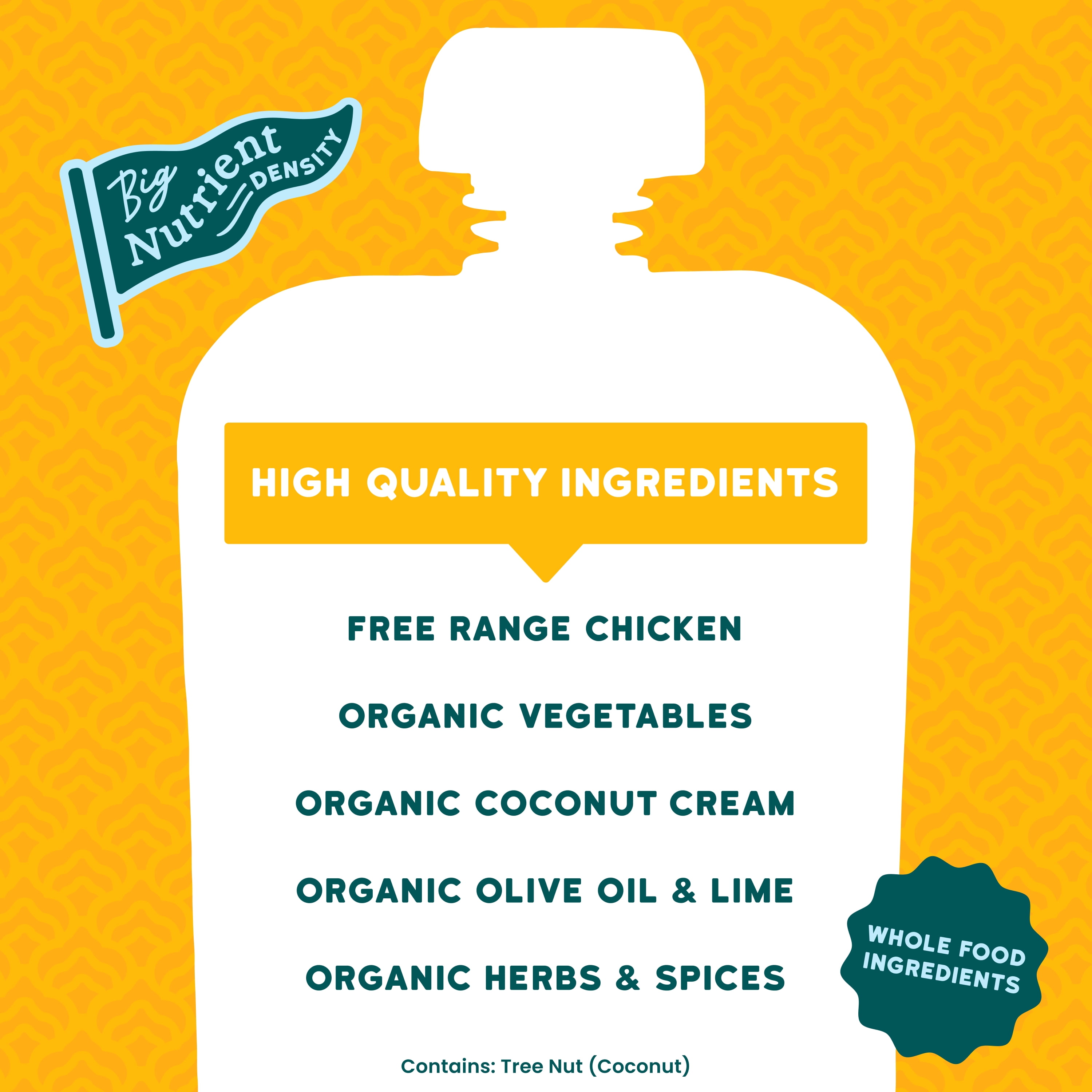 (6 pack) Serenity Kids Stage 2 World Explorer Coconut Curry Baby Food, Free Range Chicken & Organic Veggies, 3.5oz