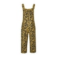 thumbnail image 6 of Usmixi Jumpsuits for Women Dressy Loose Pocket Adjustable Strap Plus Size Vintage Long Jumpsuits Overalls Summer Square Neck Sleeveless Leopard Print Maxi Formal Rompers Yellow m, 6 of 6